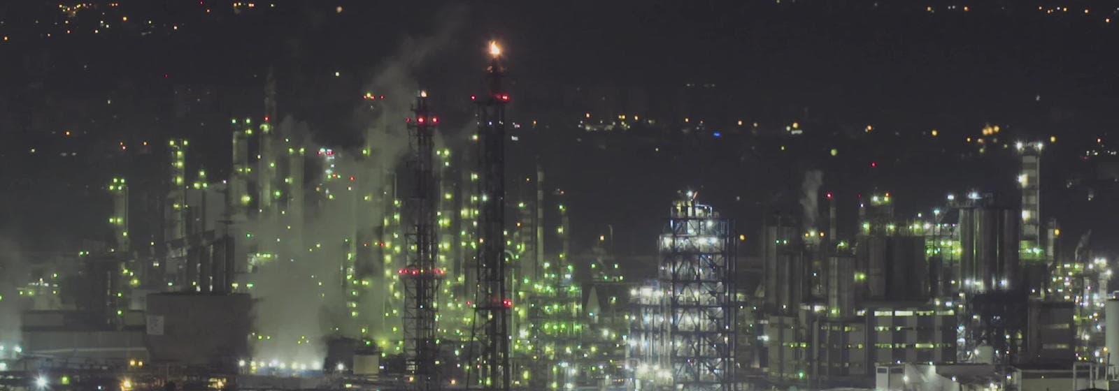 Industrial plant at night